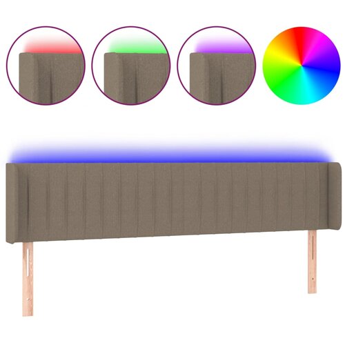  LED uzglavlje smeđesivo 183x16x78/88 cm od tkanine Slike