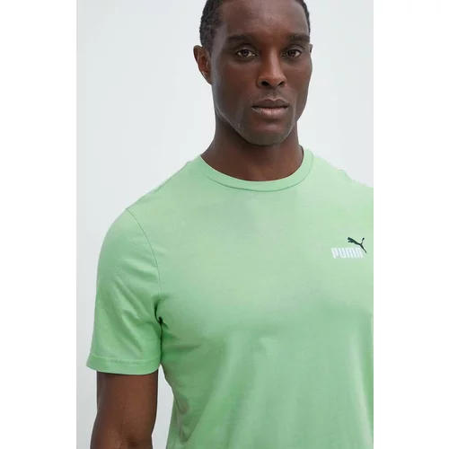 Puma Bombažna kratka majica moški, zelena barva