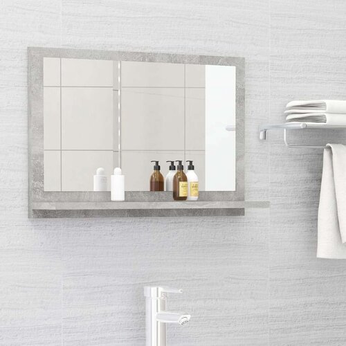  Kupaonsko ogledalo siva boja betona 60 x 10 5 x 37 cm iverica Slike