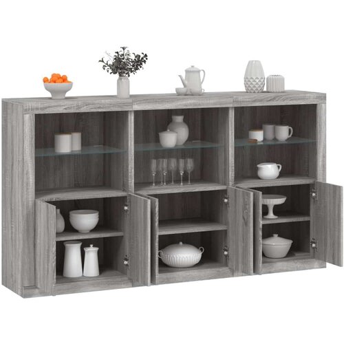  Komoda z LED lučkami siva sonoma 181,5x37x100 cm Cene