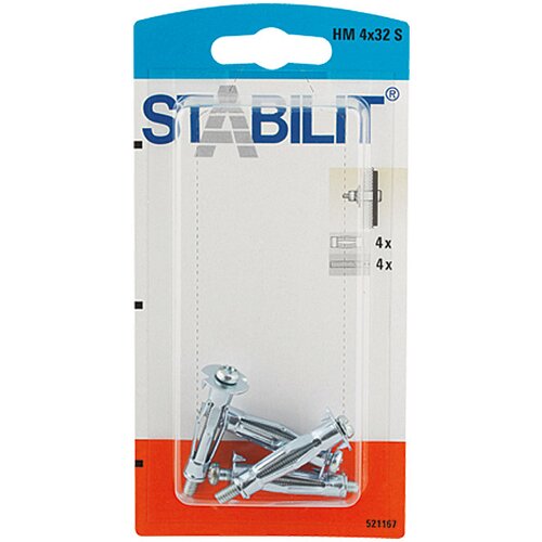 STABILIT metalna tipla za &amp;scaron;upljine HM 4 X 32 S (Promjer provrta: 8 mm, Duljina tiple: 32 mm, 4 Kom., M 4) Slike