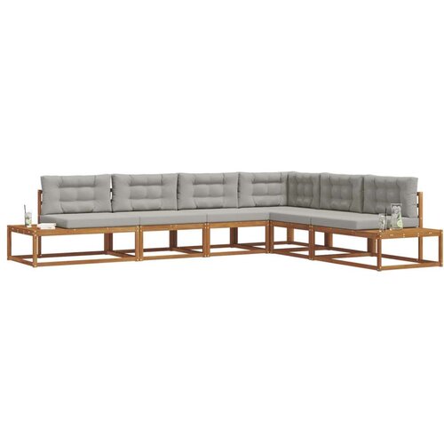  Set vanjskih sofa Prirodna i svijetlo siva Slike