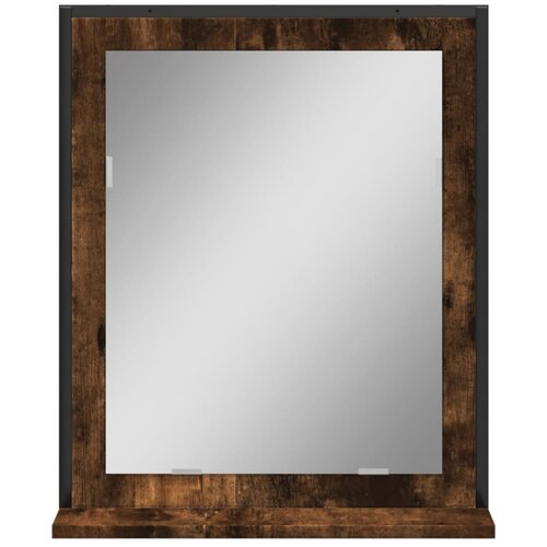  Kupaonsko ogledalo s policom boja hrasta 50 x 12 x 60 cm drveno Slike