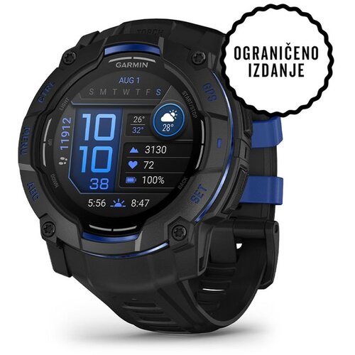 Garmin pametni sat Instinct 3 50 mm AMOLED, crni, remen crno-plavi (Limited Edition) Cijene