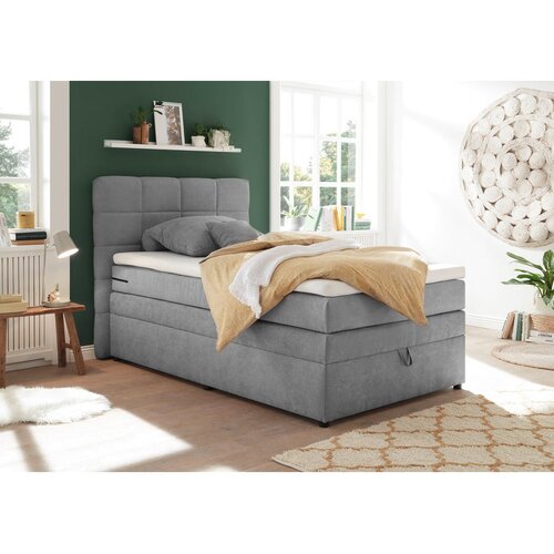 MID.YOU POSTELJA BOXSPRING 120 cm x 200 cm , svetlo siva Cene