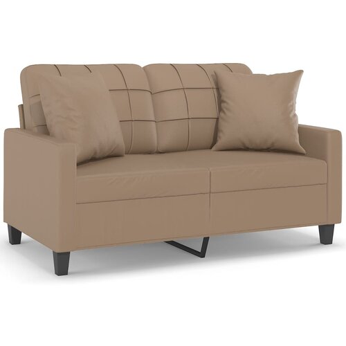 Maison Chic kavč - Sofa - Kanape dvosed z okrasnimi blazinami kapučino 120 cm umetno usnje, (21727748) Slike