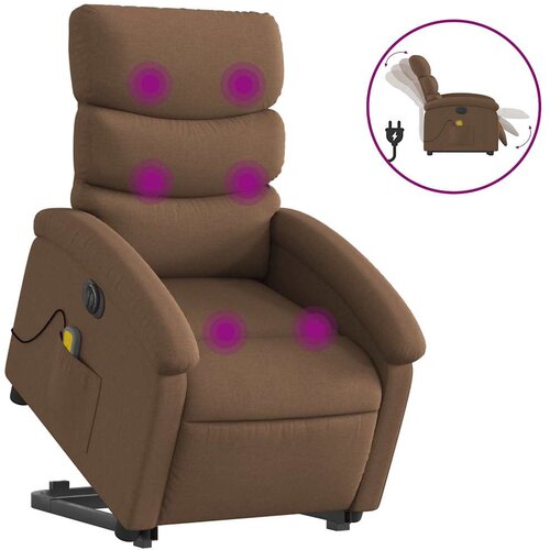 Maison Chic Električni masažni naslanjač - Relax naslanjač s funkcijo vstajanja rjav, (22061242) Slike