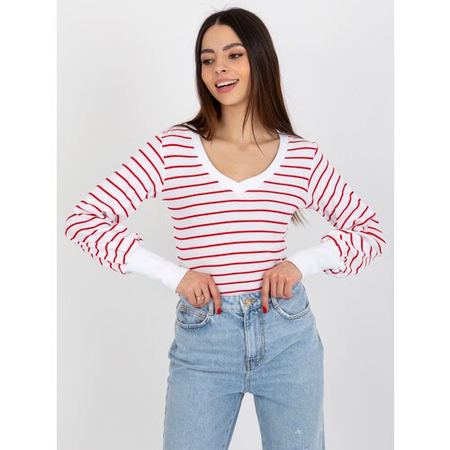BASIC Feel Good Blouse-RV-BZ-8613.15X-white-red Cene