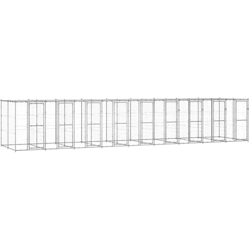  vanjski kavez za pse od pocinčanog čelika s krovom 21,78 m²