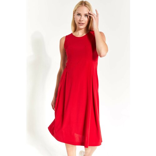 armonika Women's Red Sleeveless Midi Dress Slike
