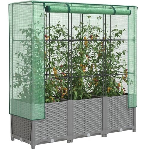 vidaXL Povi&scaron;ena gredica s pokrovom za staklenik 120 x 40 x 138 cm Cijene