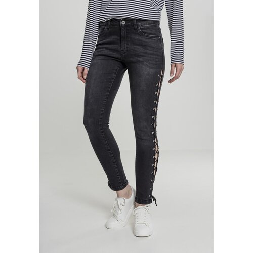 UC Ladies Women&amp;#039;s denim pants Lace Up Skinny Pants black washed Slike