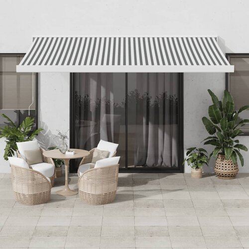 VidaXL Tenda na uvlačenje antracit-bijela 4x3 m od tkanine i aluminija Slike