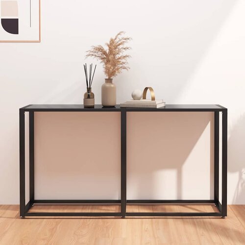  Konzolni stol crni 140 x 35 x 75,5 cm od kaljenog stakla Cijene