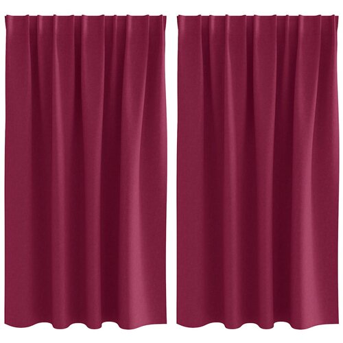 VidaXL Zavjese za blackout s prstenovima 2 pcs Vinska crvena - boja crnog vina 140 cm Traka za glavu Slike