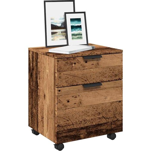vidaXL Mobilna omara s kolesi Stari les 45x38x54 cm Inženirski les Cene