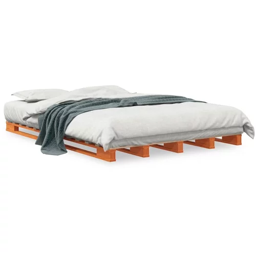  Krevet od paleta voštano smeđi 140x200 cm od masivne borovine