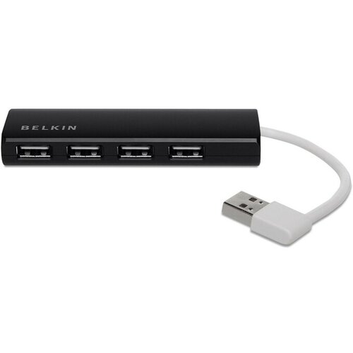 Belkin ultra flat 4-Port Slim Travel-Hub passiv black F4U042BT Slike
