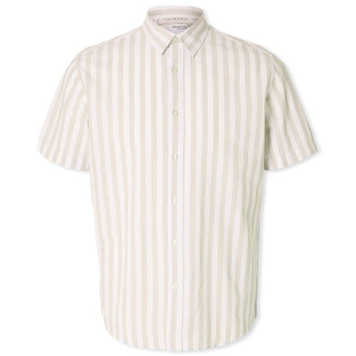 Selected Noos Reg-Sun Shirt - Pure Cashmere/Stripes Bijela Cijene