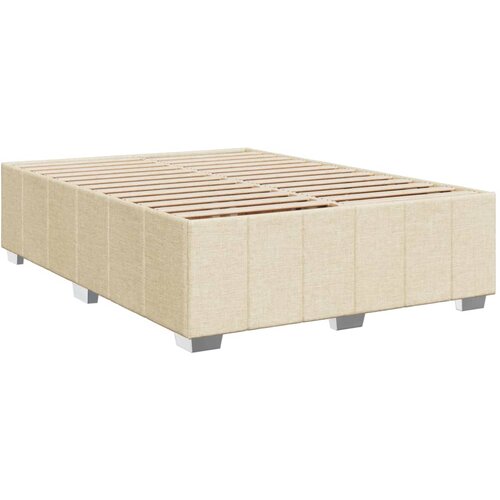 vidaXL Posteljni okvir krem 160x200 cm blago, (21305984) Cene