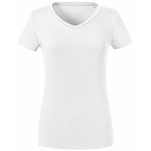 RUSSELL Women's Pure Organic V-Neck T-Shirt Cene