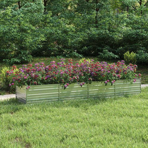 vidaXL Visoka greda 320x80x45 cm pocinkano jeklo srebrna Cene