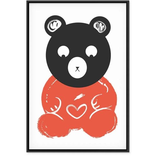  Slika - Thoughtful Bear (1 Part) Vertical 60x90 U crnom drvenom okviru Slike