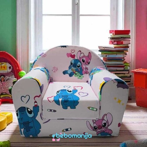  Fotelja Bambi za decu na razvlačenje Stich - roze-beli Cene