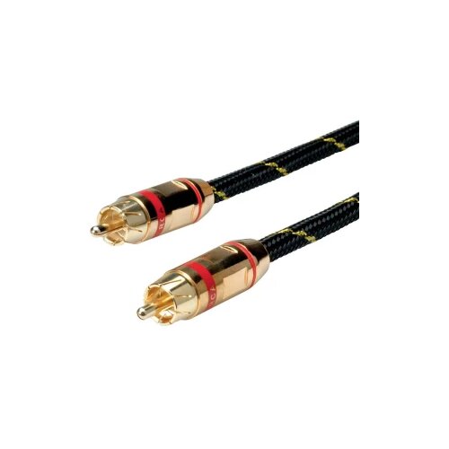 Roline Cinch video priključni kabel [1x mu&amp;scaron;ki cinch konektor - 1x mu&amp;scaron;ki cinch konektor] 5.00 m crna/zlatna Slike