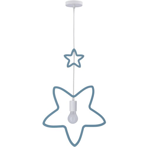 Candellux Lighting Bijela/svijetlo plava viseća svjetiljka s tekstilnim sjenilom Single &amp;ndash; Slike