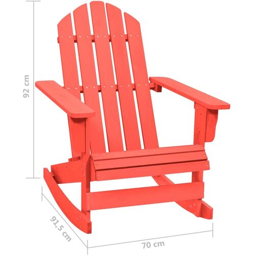 VidaXL Vrtna stolica za ljuljanje Adirondack masivna jelovina crvena Slike