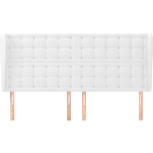  Uzglavlje s u&amp;scaron;ima bijelo 183x23x118/128 cm od umjetne kože Slike