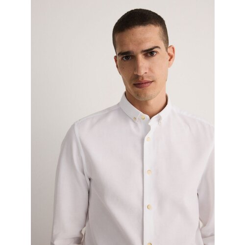 Reserved navadna srajca regular fit - bela Cene