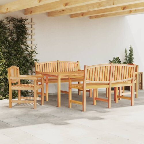  5-dijelni vrtni blagovaonski set od masivne tikovine Smeđa Dužina stola 180 cm Cene