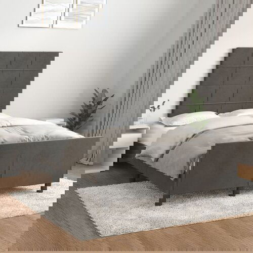 Furnova Posteljni okvir brez vzmetnico temno siva 120x190 cm žamet, (21938899) Slike