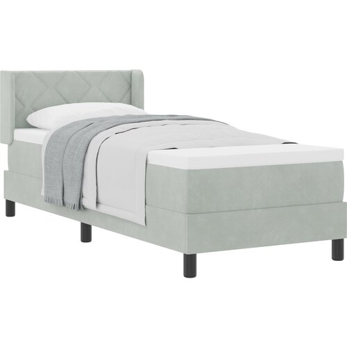 vidaXL Box Spring postelja z vzmetnico Svetlo siva 80x200 cm Žamet, (22051803) Cene