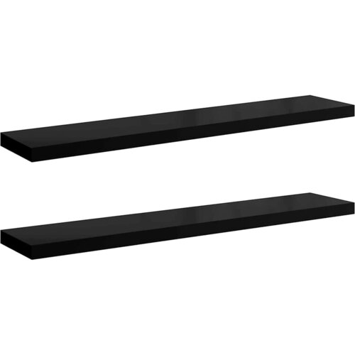  Plutajuće zidne police 2 kom sjajne crne 120x23,5x3,8 cm MDF Slike