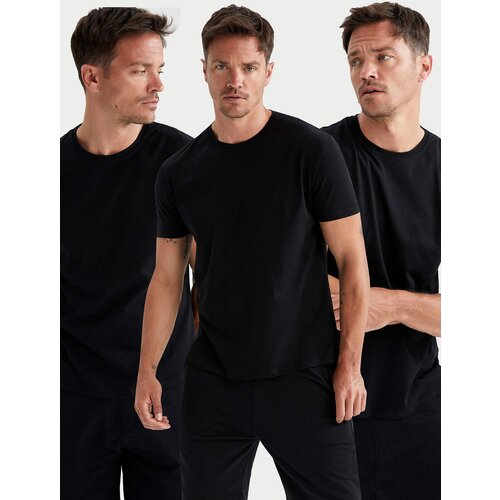 Defacto Regular Fit Basic Short Sleeve Crew Neck T-Shirt (3 Pack) Slike