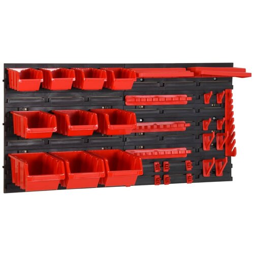 vidaXL 35-dijelni set polica za radionicu crveno-crni 77 x 39 cm PP Cene