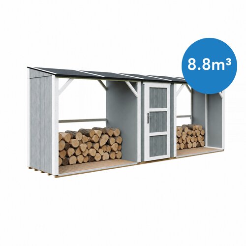 Timbela M986-CAVERN STEEL Dvojna Drvarnica z Zaprto Shrambo 6,49 m&sup2;, (5000489733) Cene
