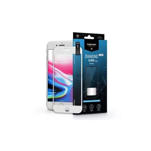 Myscreen protector my screen protector diamond lite za&amp;scaron;čitno kaljeno steklo iphone 6 / 6s - edge full glue - bel Slike
