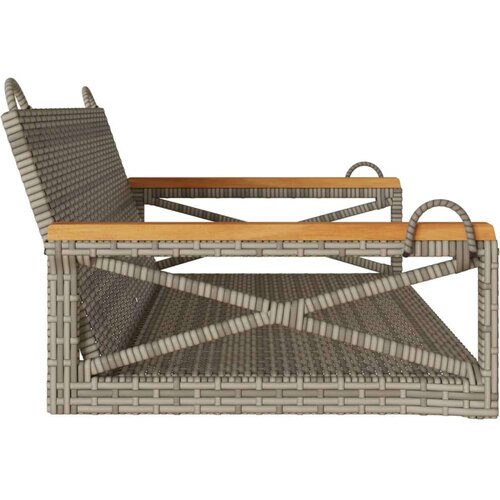 VidaXL Klupa za ljuljanje siva 109 x 62 x 40 cm od poliratana Slike