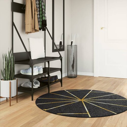 vidaXL Perivi tepih crno-zlatni Ø 120 cm protuklizni Cene