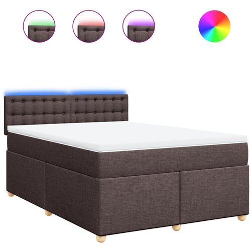 VidaXL Box spring postelja z vzmetnico temno rjav 140x190 cm blago, (21307585) Slike