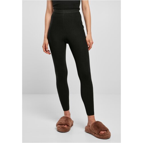 Urban Classics women's leggings with ribbed knit black Slike