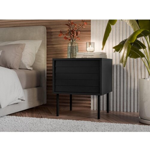  SET od 2 noćna stočića CORTINA 51x45 cm crne boje Slike