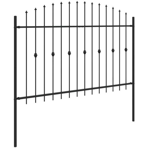  Ograda sa &amp;scaron;iljcima Crna 200 x 130 cm Čelik s prahom premazan Slike