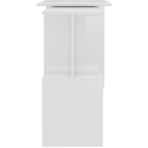  Kutni radni stol sjajni bijeli 200x50x76 cm konstruirano drvo Slike