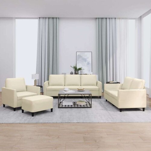  4-dijelni set sofa s jastucima krem od umjetne kože Cijene