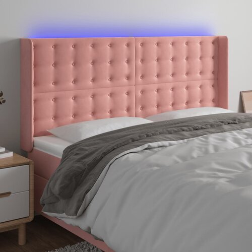 VidaXL LED uzglavlje Ružičasta 163x16x118/128 cm bar&amp;scaron;unasto Slike